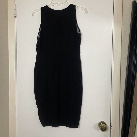 RED Valentino black knit lace overlay sleeveless bodycon dress size Medium - Picture 3 of 4